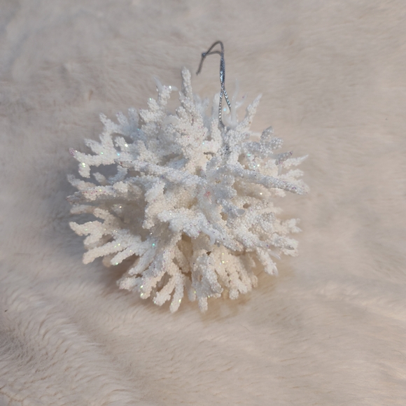 White Glitter Snowflake Ornament - Picture 2 of 6